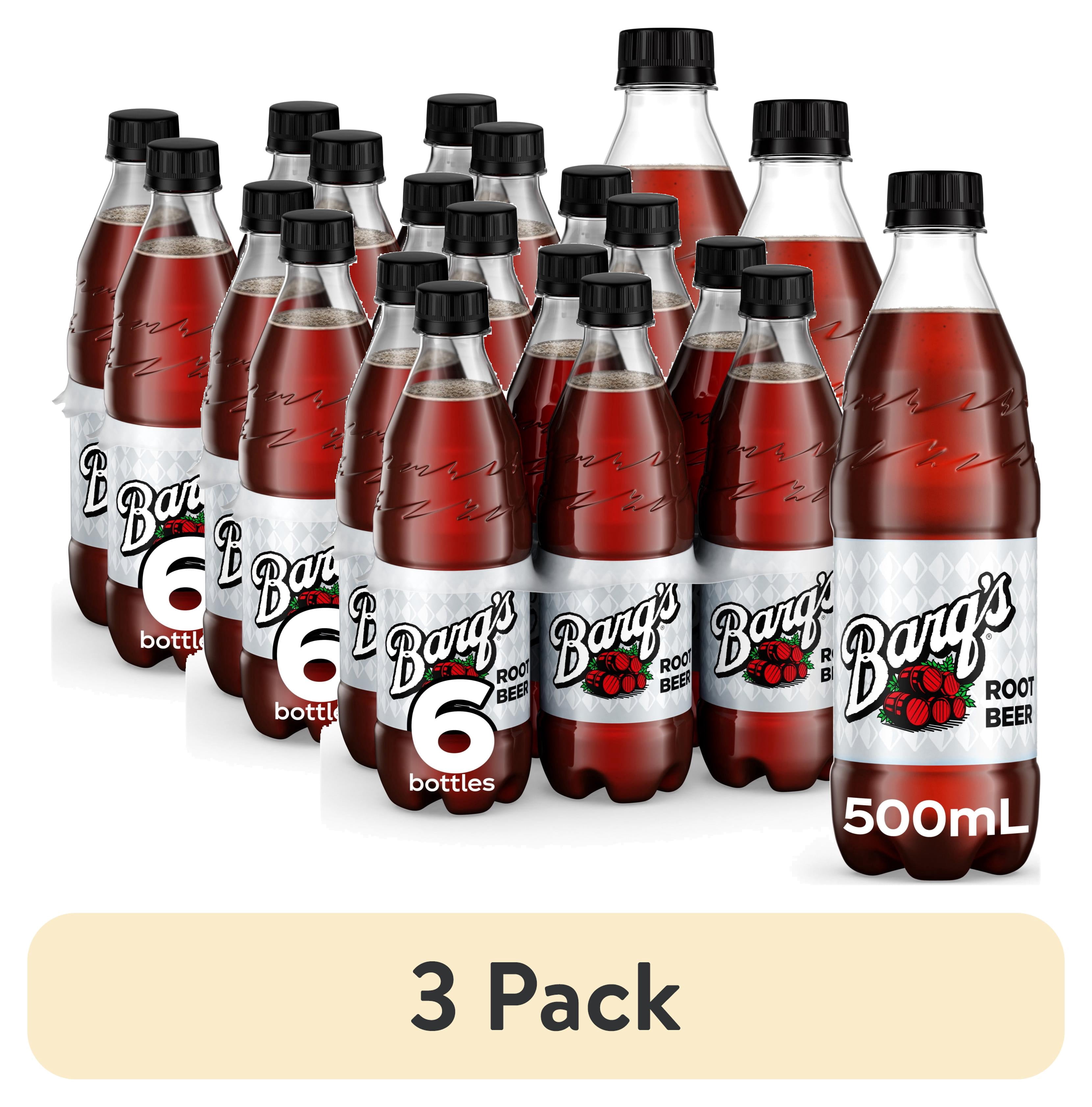 (3 pack) Barq's Root Beer Soda Pop Bottles, 16.9 fl oz, 6 Pack