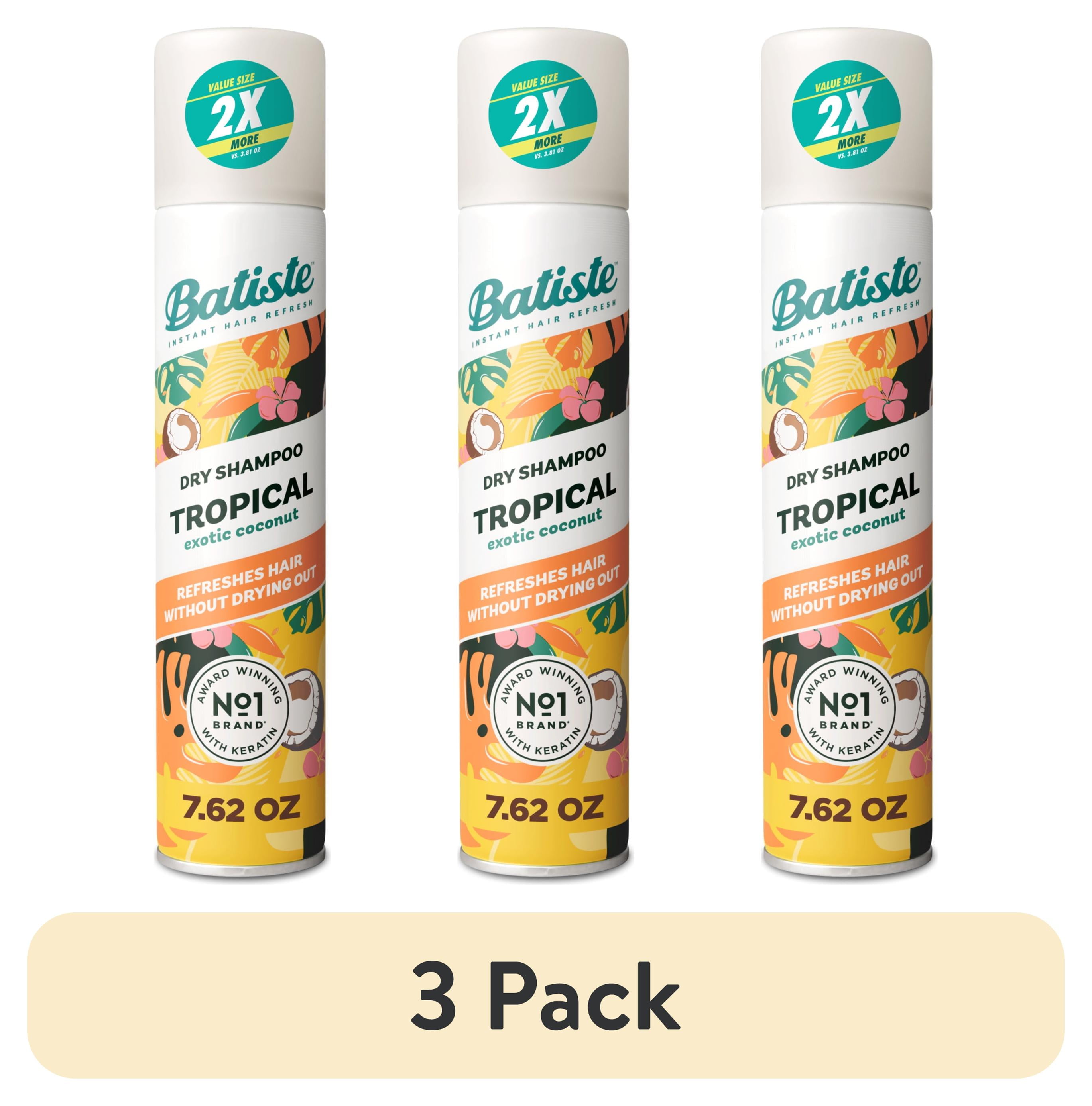 3 pack) Batiste Dry Shampoo, Tropical Fragrance, 7.62 oz - Walmart.com