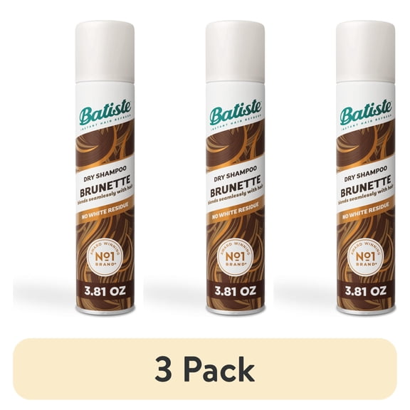(3 pack) Batiste Dry Shampoo for Brunette Hair, Refresh Hair Between Washes, Adds Texture and Body, 3.81 oz