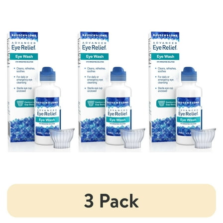 (3 pack) Advanced Eye Relief Eye Wash for Eye Cleansing, 4 fl oz