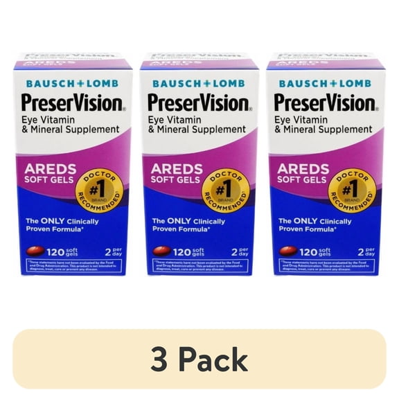 (3 pack) Bausch & Lomb Preservision Soft Gels, 120 Count Each