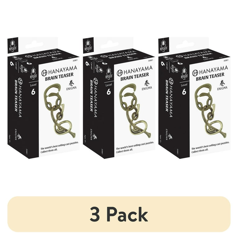 3 pack) BePuzzled, Enigma Hanayama Metal Brainteaser Puzzle Level