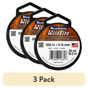 (3 pack) Beadalon Wildfire Beading Thread, Frost (White), 0.006" x 20 yd Roll, Jewelry Making Cord