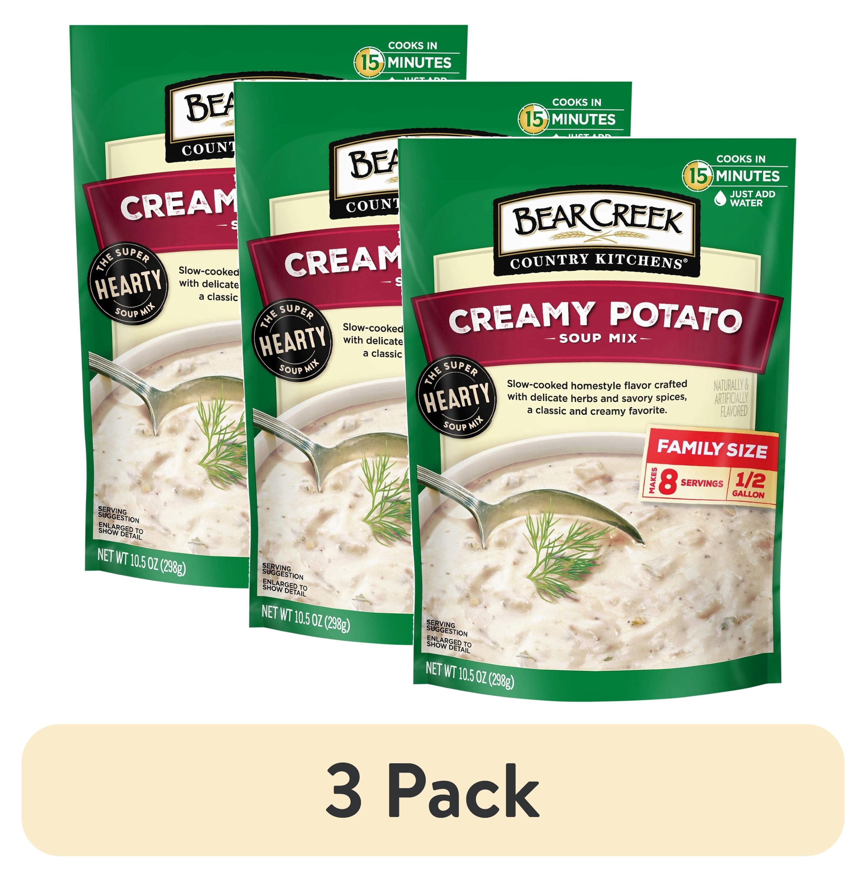 (3 pack) Bear Creek Country Kitchens Creamy Potato Soup Mix, 8 Servings, Shelf-Stable, 10.5 oz Pouch