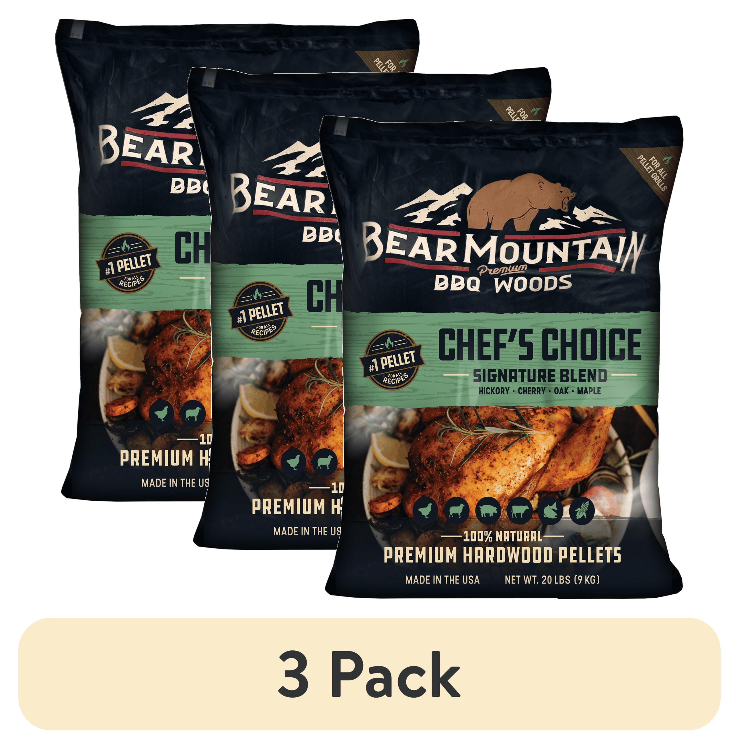 (3 pack) Bear Mountain Chef's Choice Signature Blend Premium BBQ Wood Pellets, 20 lbs