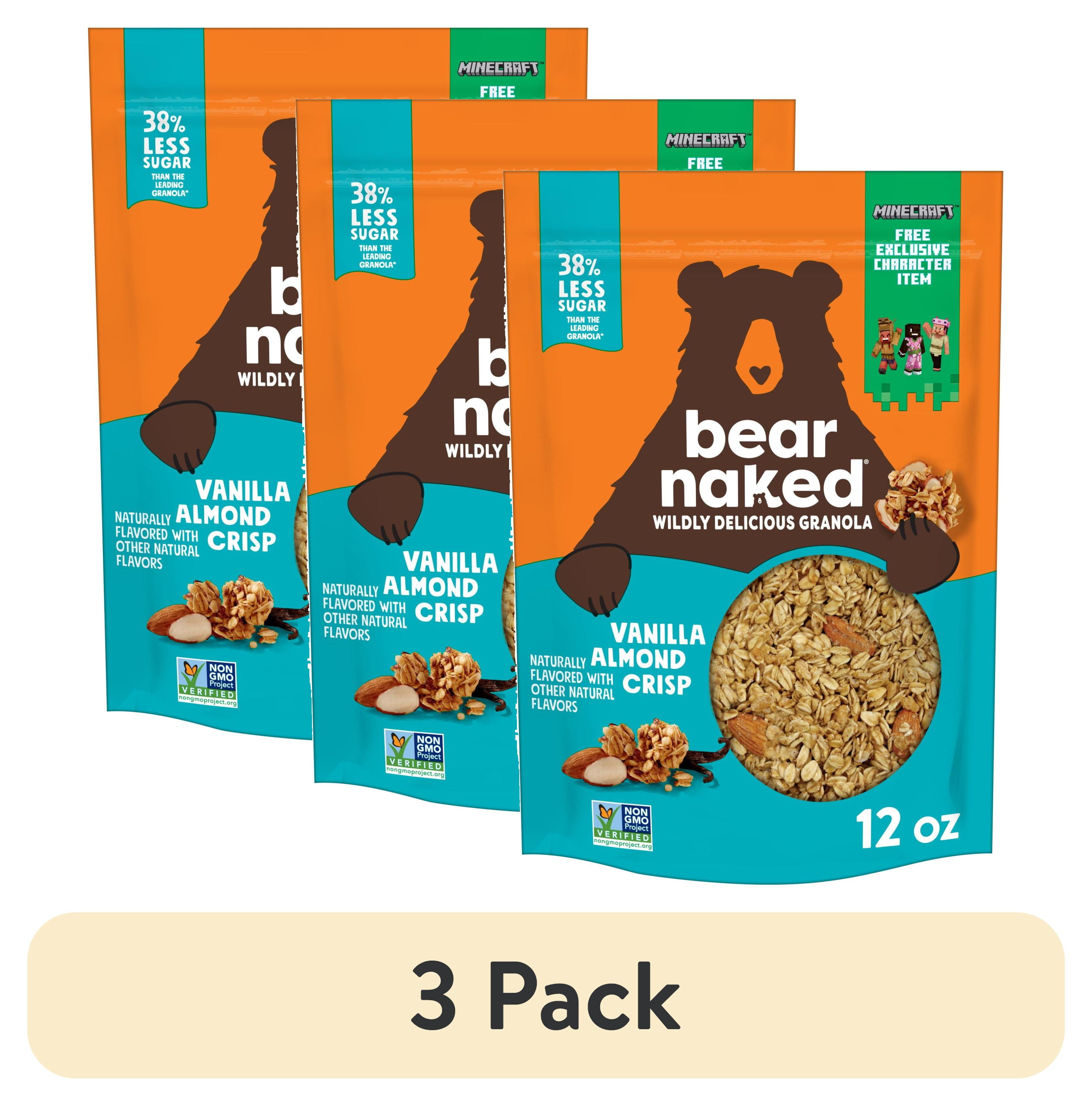 (3 pack) Bear Naked Granola Cereal, Whole Grain Granola, Breakfast Snacks, Vanilla Almond Crisp, 12oz Bag (1 Bag)