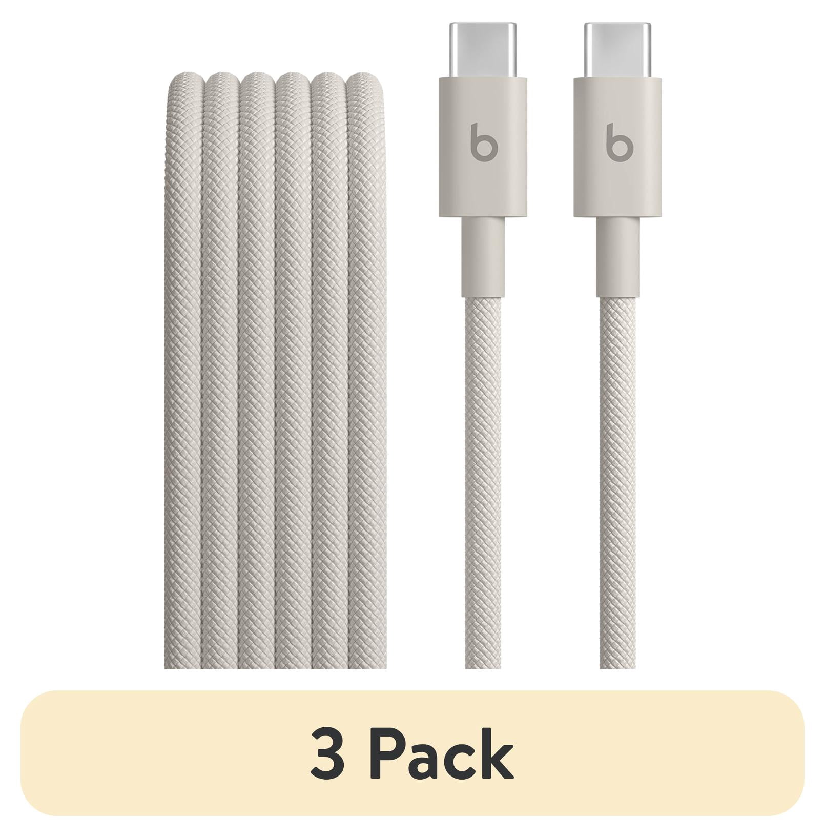 (3 pack) Beats USB-C to USB-C Woven Cable (1.5 m / 5 ft) - Surge Stone