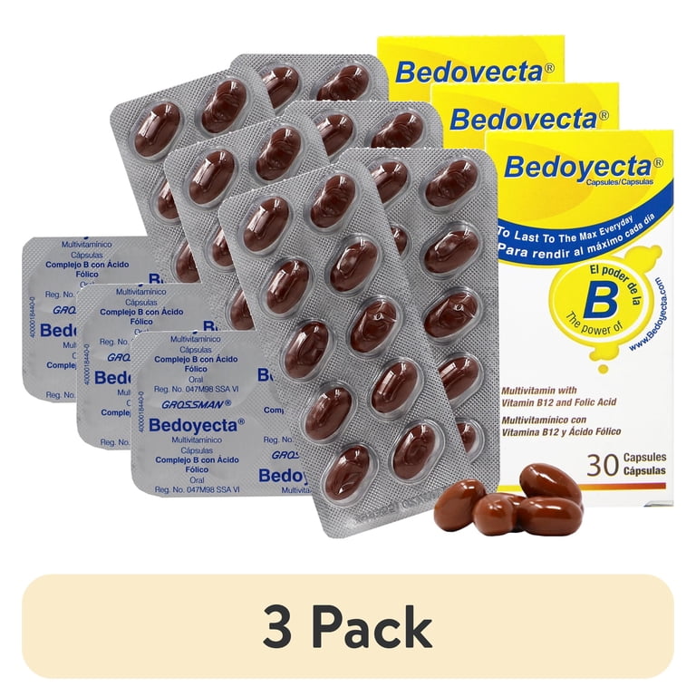 bedoyecta b12 injections (3 pack) Multivitamin Supplement for Energy, Heart and Mind Health with and Folic Acid, 30 Capsules, Unisex Do You Need a Prescription
