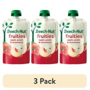 (3 pack) Beech-Nut Fruities Stage 2 Baby Food, Apple Peach & Strawberries, 3.5 oz Pouch