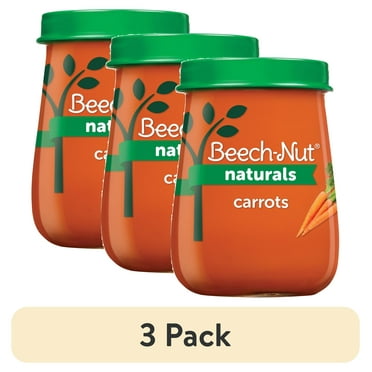 (3 pack) Beech-Nut Naturals Stage 1 Baby Food, Carrots, 4 oz Jar