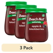 3 pack Beech-Nut Naturals Stage 2 Baby Food, Apple & Blackberries, 4 oz Jar