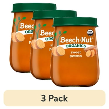 (3 pack) Beech-Nut Organics Stage 1 Organic Baby Food, Sweet Potato, 4 oz Jar