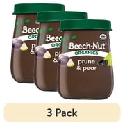 (3 pack) Beech-Nut Organics Stage 2 Organic Baby Food Prunes & Pears, 4 oz Jar