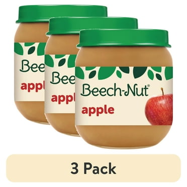 (3 pack) Beech-Nut Stage 2 Baby Food, Apple, 4 oz Jar
