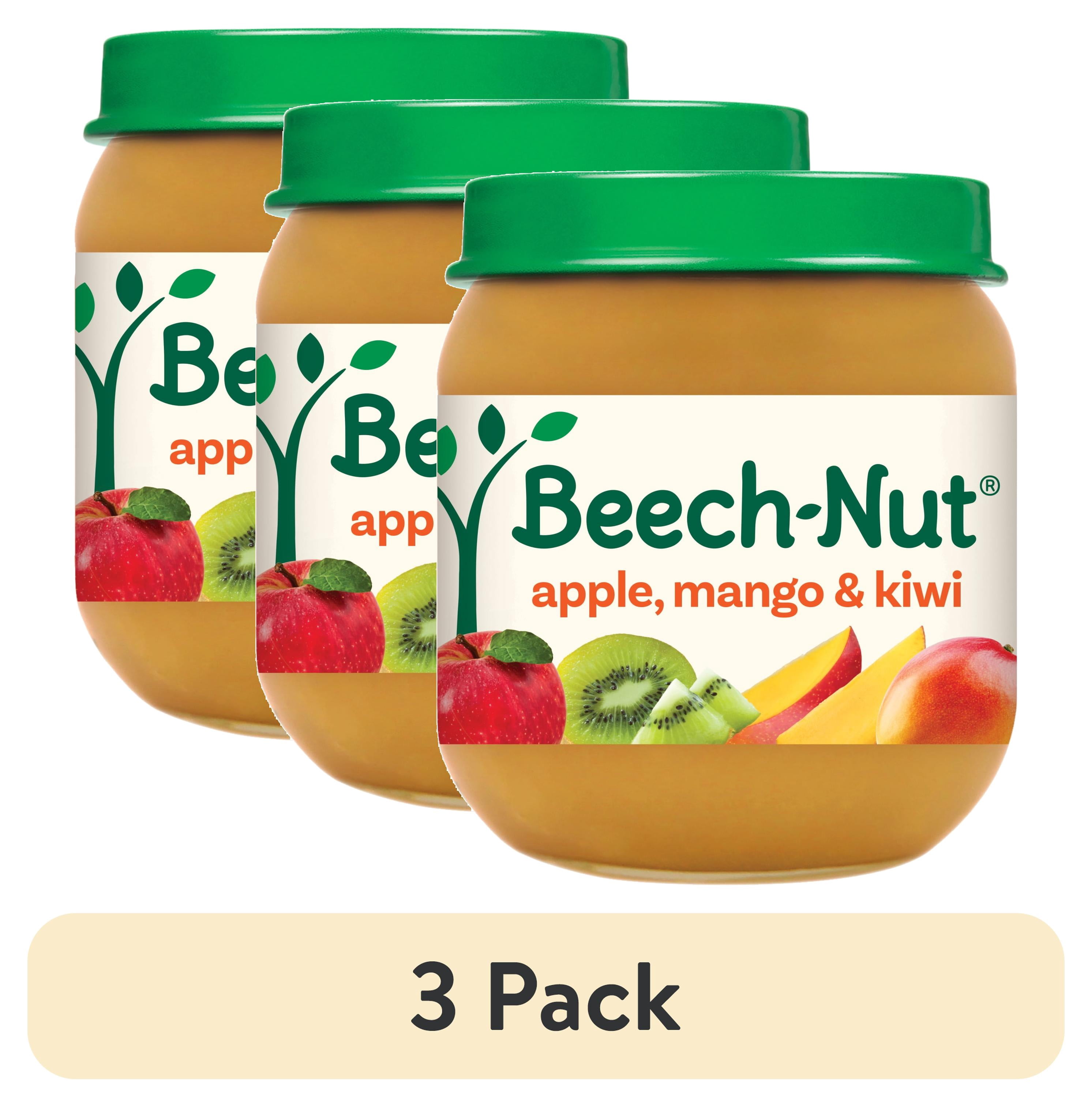 (3 pack) Beech-Nut Stage 2 Baby Food, Apple Mango & Kiwi, 4 oz Jar