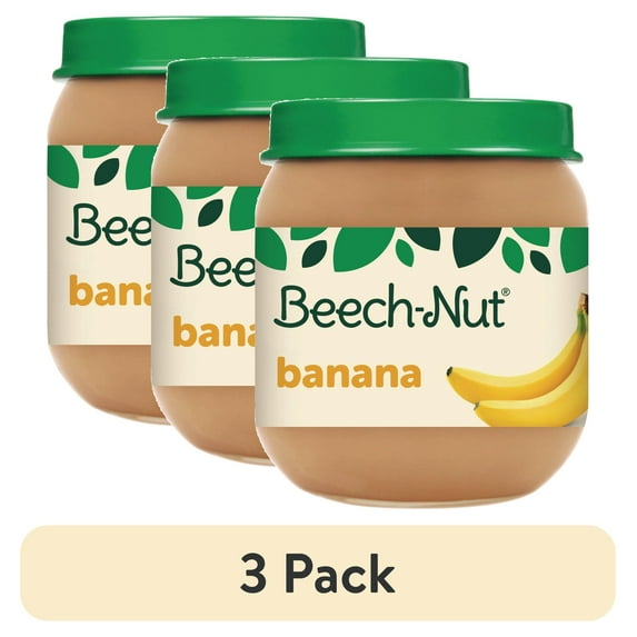 (3 pack) Beech-Nut Stage 2 Baby Food, Banana, 4 oz Jar