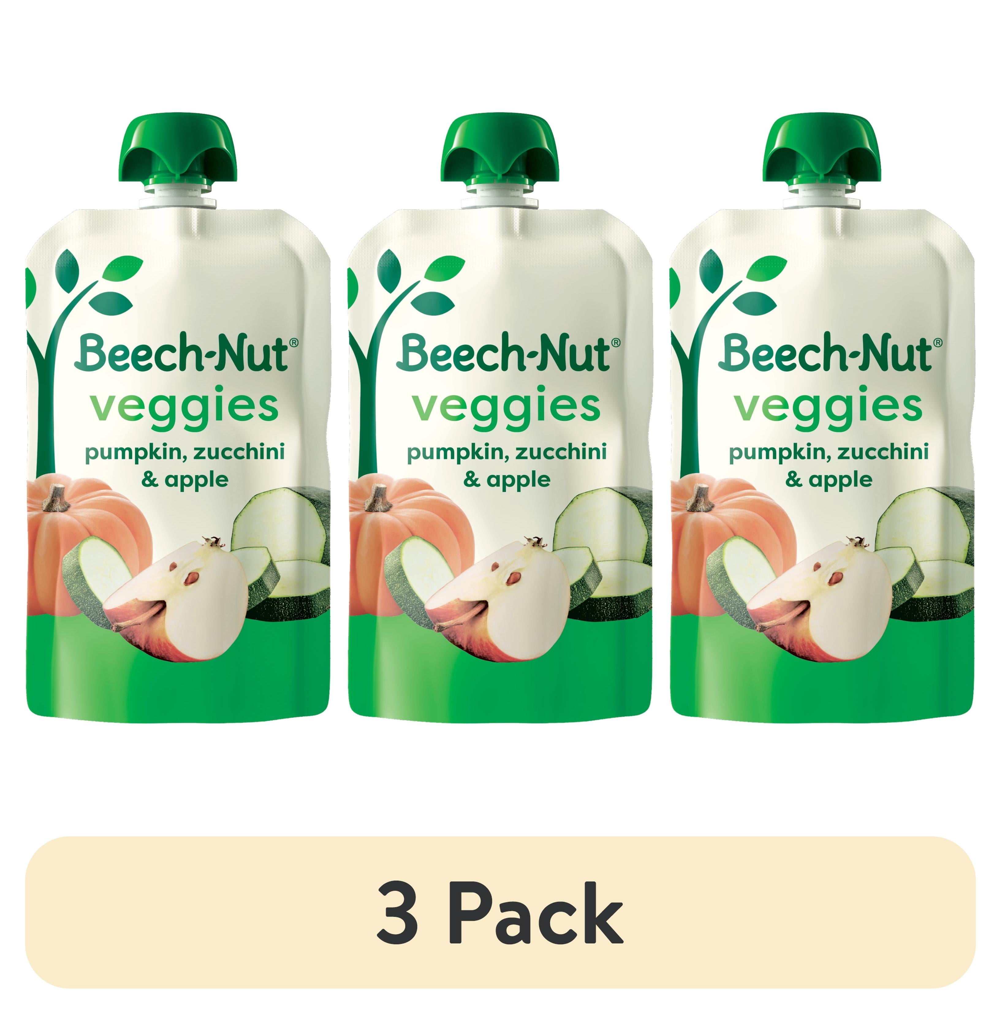 (3 pack) Beech-Nut Veggies Stage 2 Baby Food, Pumpkin Zucchini & Apple, 3.5 oz Pouch
