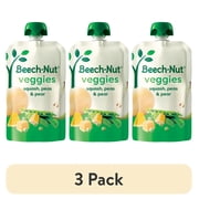 (3 pack) Beech-Nut Veggies Stage 2 Baby Food, Squash Peas & Pears, 3.5 oz Pouch