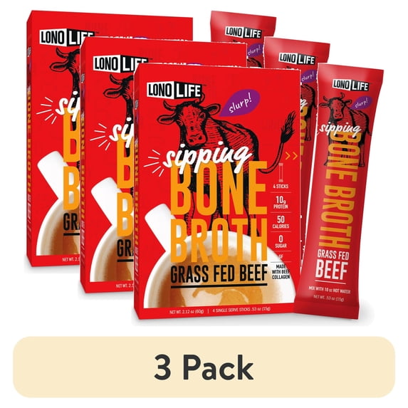 (3 pack) Beef Bone Broth - 4 Pack Stick Packs