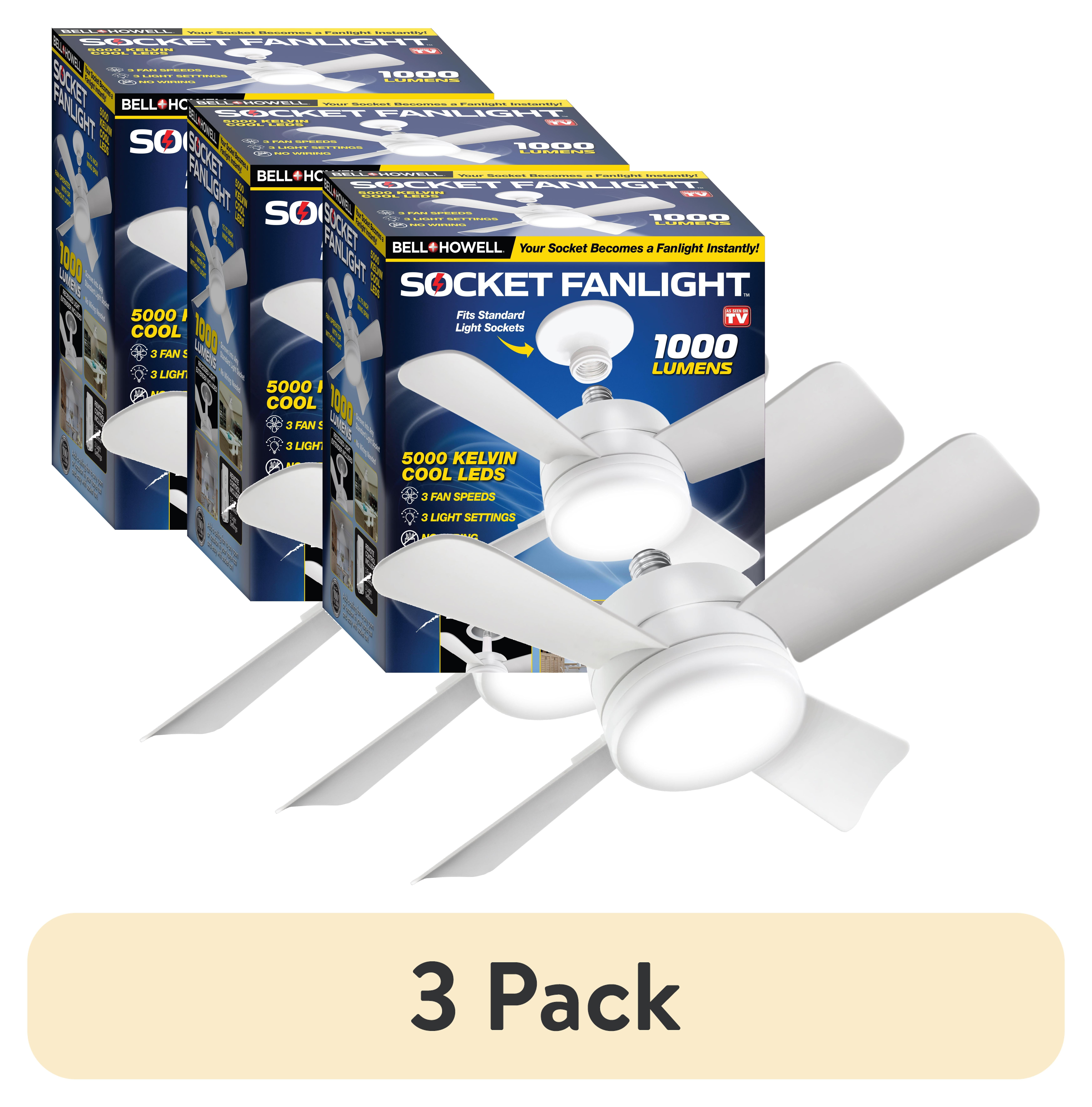 Bell + Howell Socket Fan Ceiling Light - 4 Blades - Walmart.com