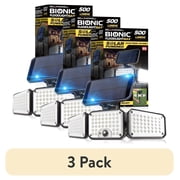 (3 pack) Bell+Howell Bionic Flood Light AS SEEN ON TV, 500 Lumen Deluxe Version Bionic Floodlight, LED Solar Flood Lights Outdoor Motion Sensor Waterproof Solar Security Lights with 360° 3 Panel Design