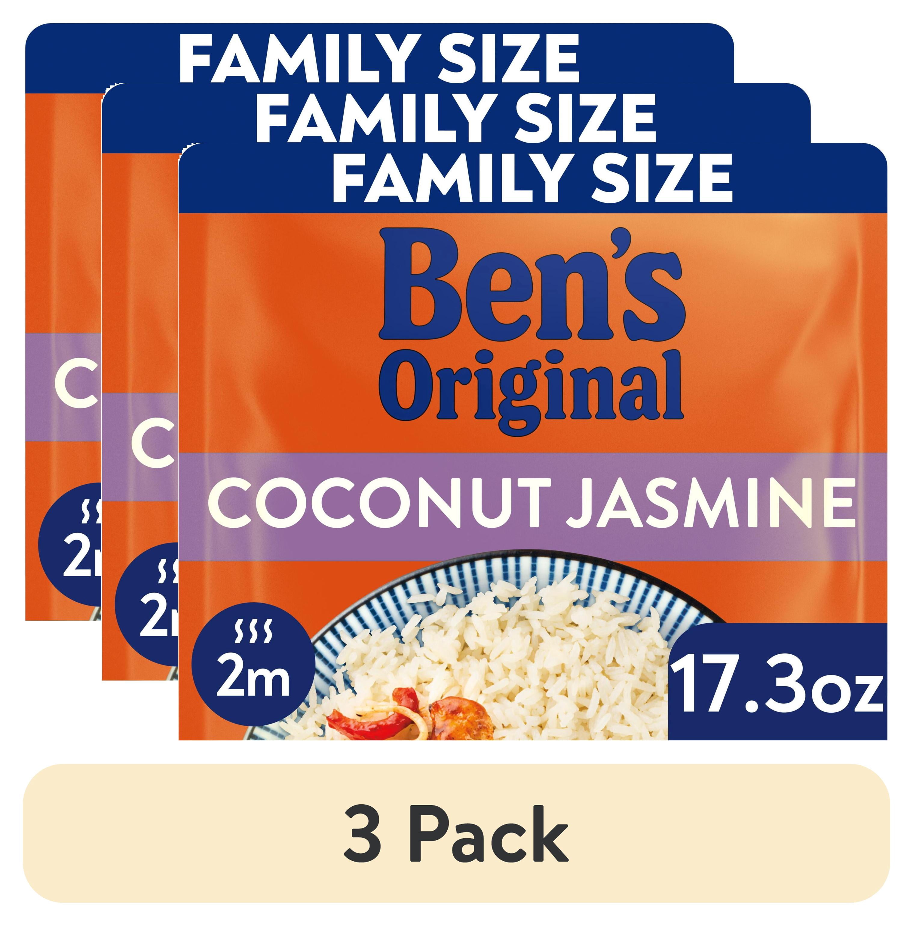 (3 pack) Ben's Original Ready Rice Coconut Jasmine Family Size 17.3 Ounces