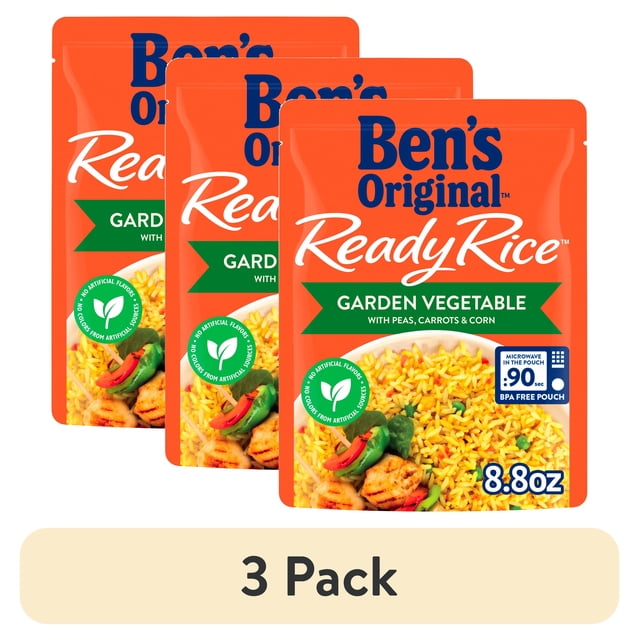 Pc Rice Ready (3 pack) Ben's Original Ready Rice Garden Vegetable Flavored Rice, Easy ...