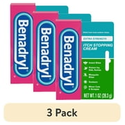 (3 pack) Benadryl Extra Strength Anti-Itch Topical Analgesic Cream, 1 oz
