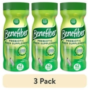 3 pack Benefiber Daily Prebiotic Glp-1 Friendly Fiber Supplement Powder, Unflavored -124 Teaspoons 8.7 Ounces