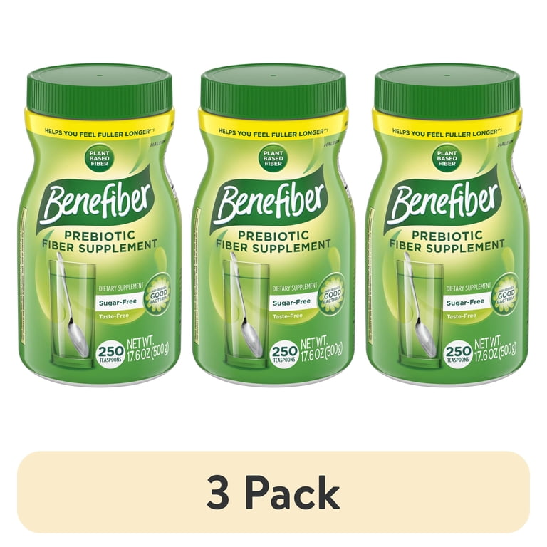 (3 pack) Benefiber Daily Prebiotic Glp-1 Friendly Fiber Supplement Powder, Unflavored