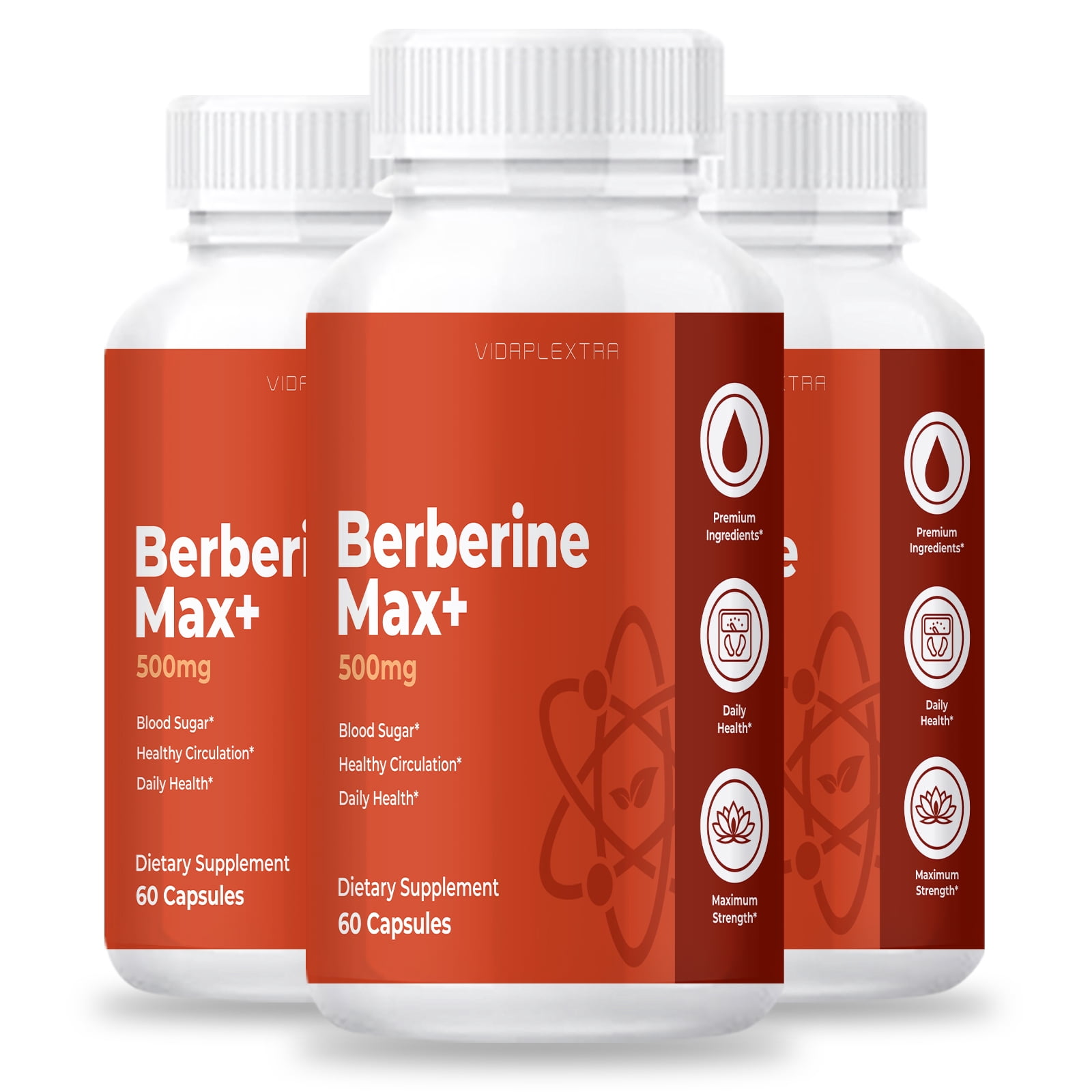 (3 pack) Berberine Max - Berberine Max+ Healthy Circulation Capsules