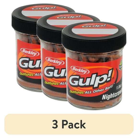 (3 pack) Berkley Gulp! Extruded Nightcrawler Soft Bait
