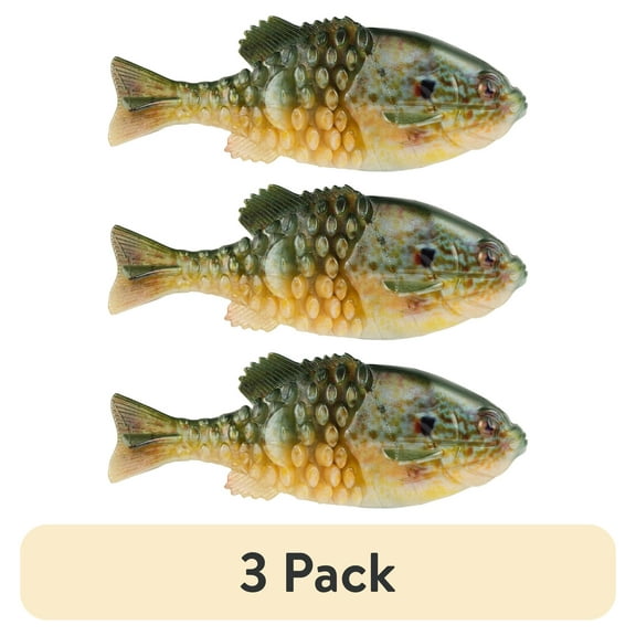 (3 pack) Berkley PowerBait Gilly 90 Fishing Soft Bait HD Pumpkinseed