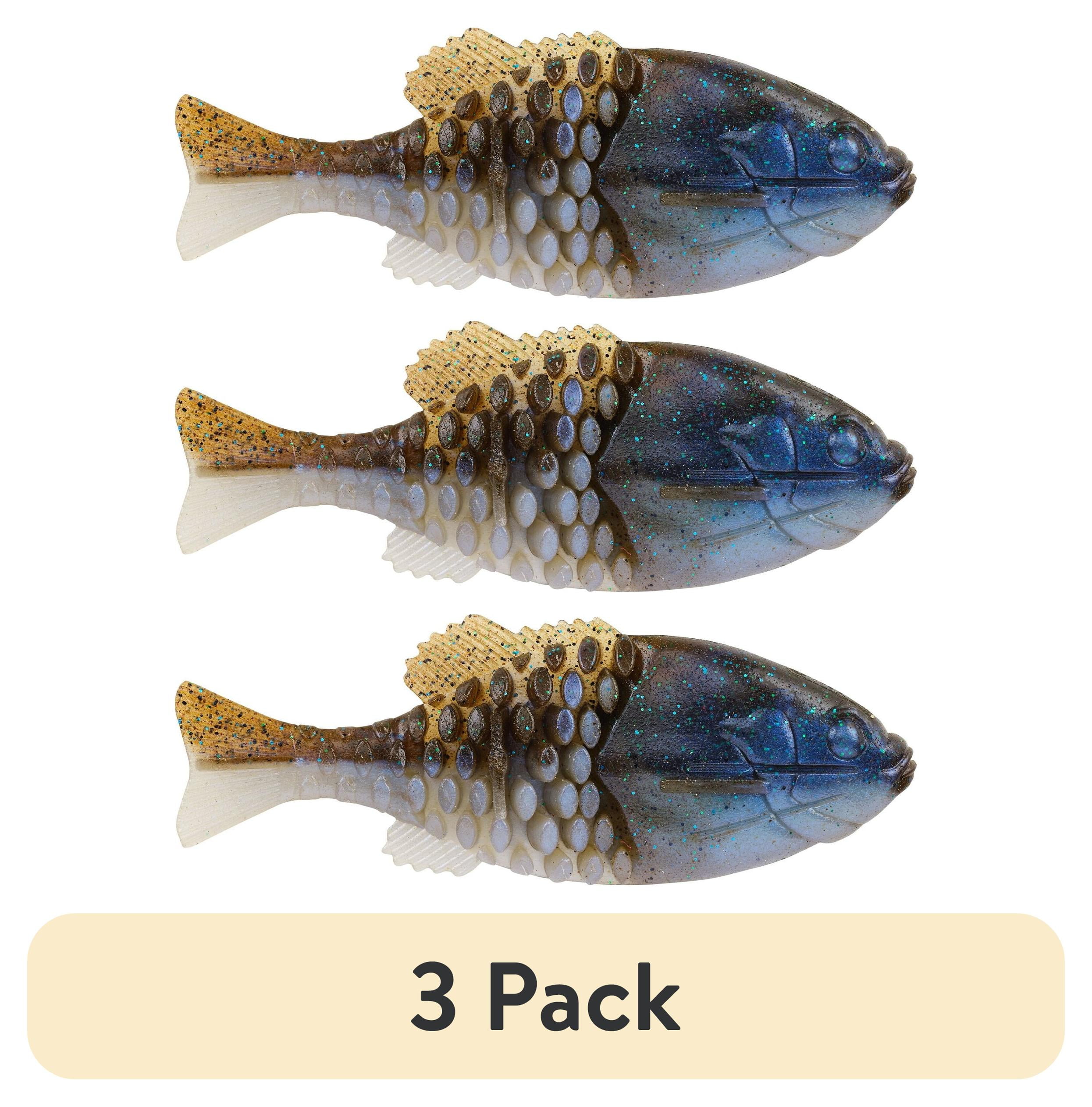 (3 pack) Berkley PowerBait® Gilly Soft Bait - IKE's Green Pumpkin Blue Flash