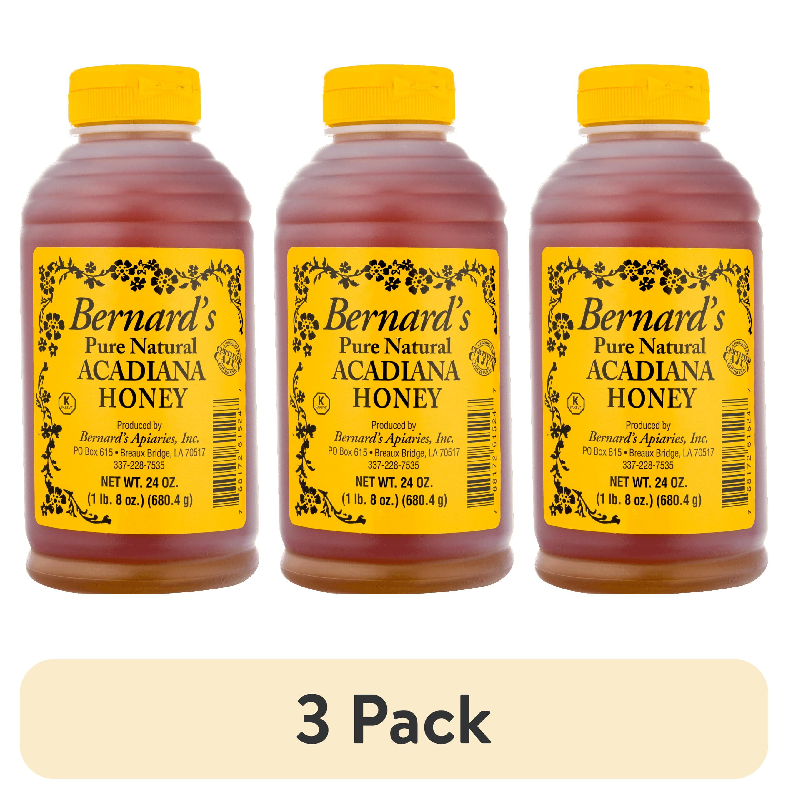 (3 pack) Bernards Pure Natural Acadiana Honey, 24 oz