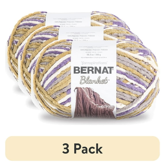 (3 pack) Bernat Blanket Yarn, 300g, Lilac Bush