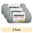 thumbnail image 1 of (3 pack) Bernat Super Value, 4 Worsted (Medium) Acrylic Yarn, Soft Grey 7oz/197g 440 Yards, 1 of 4