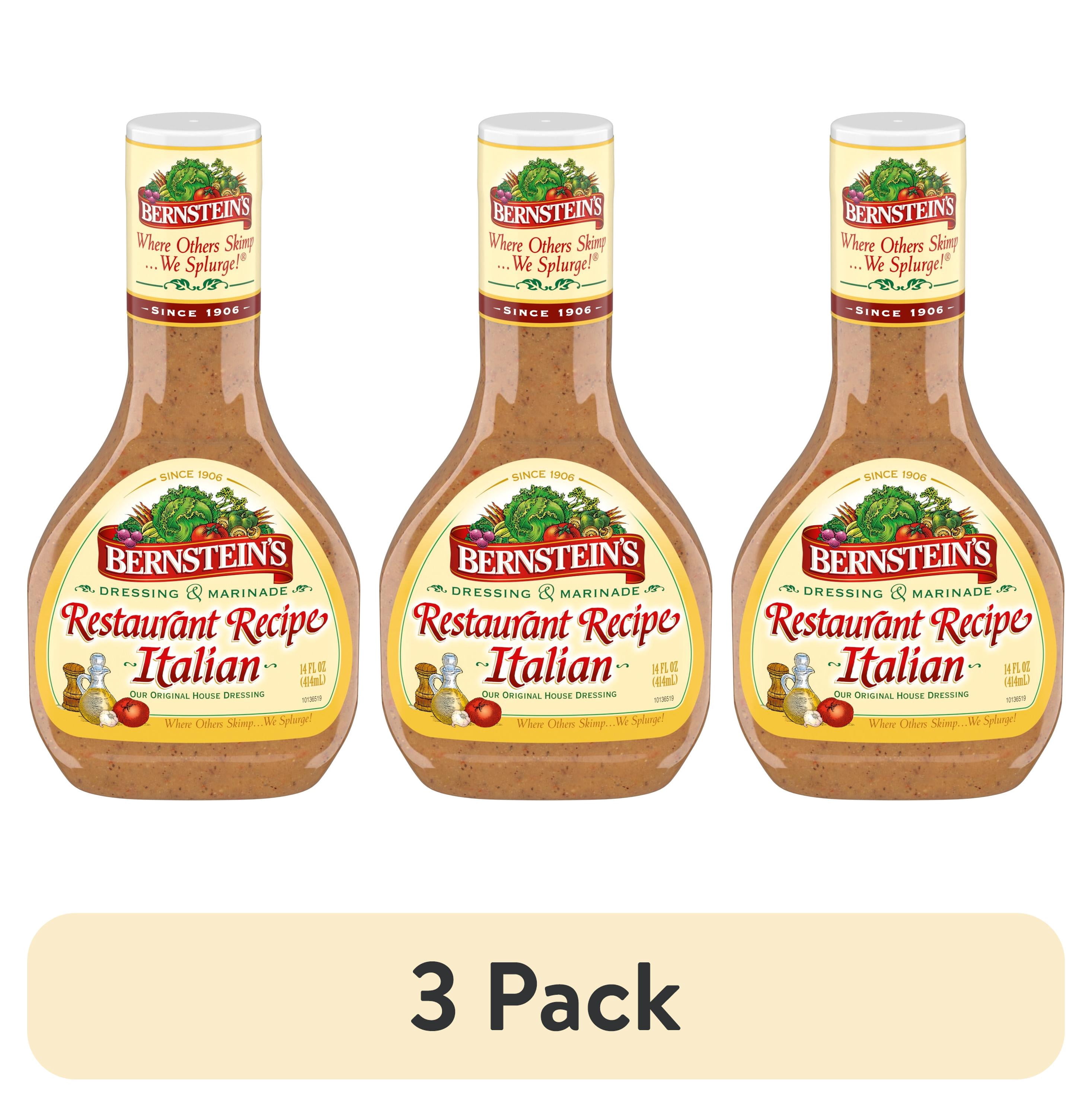 (3 pack) Bernstein's Restaurant Recipe Italian Salad Dressing & Marinade, 14 fl. oz.