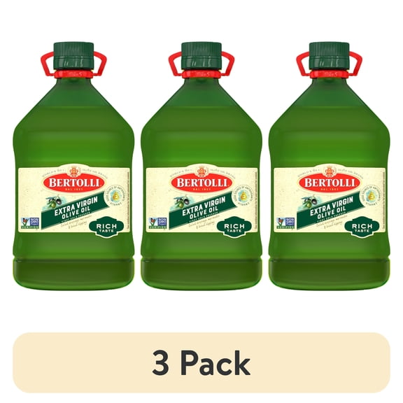 (3 pack) Bertolli Extra Virgin Olive Oil, Rich Taste, First Cold Pressed, Contains Polyphenols, 101.4 fl oz