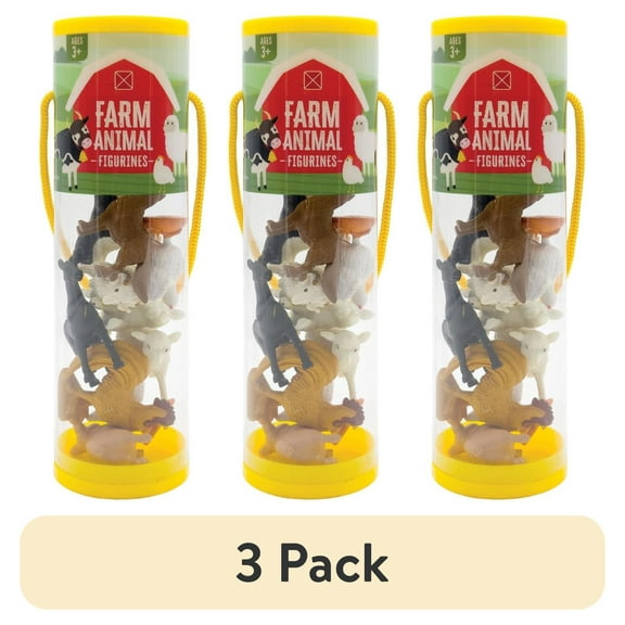 (3 pack) Best Brands New Farm Animal Toy Figurines Great for Learning Animals for Kids. (10 count)