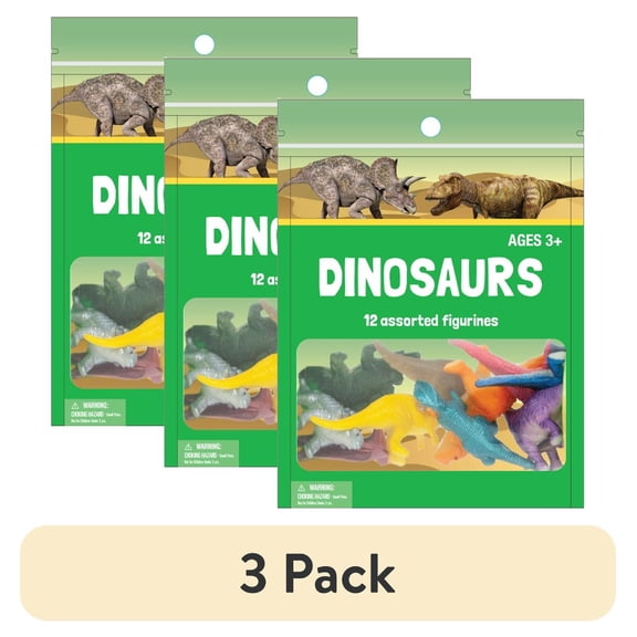(3 pack) Best Brands Realistic Animal Toy Figurines, Educational Toy for Children, 12 Piece Pack, Designs May Vary