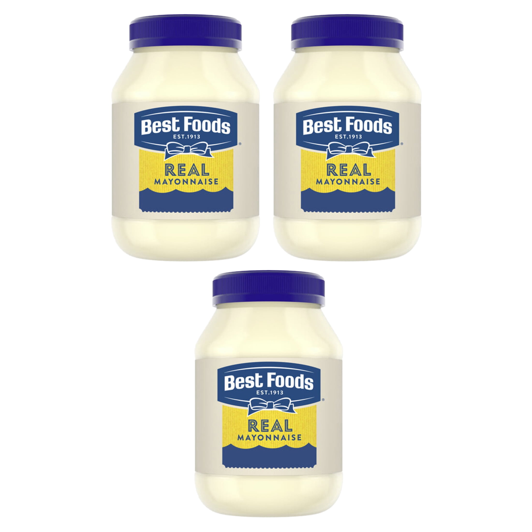 (3 pack) Best Foods Real Mayonnaise, Sandwich Spread Condiments, 30 fl oz Jar
