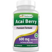3 pack Best Naturals Acai Berry 600 mg 120 Capsules