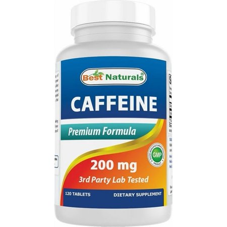 (3 pack) Best Naturals Caffeine 200 mg Tablets, Energy Support, Focus & Alertness, 120 Count, Unflavored