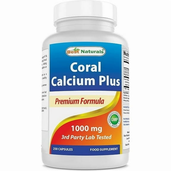 (3 pack) Best Naturals Coral Calcium Plus 1000 mg 250 Capsules