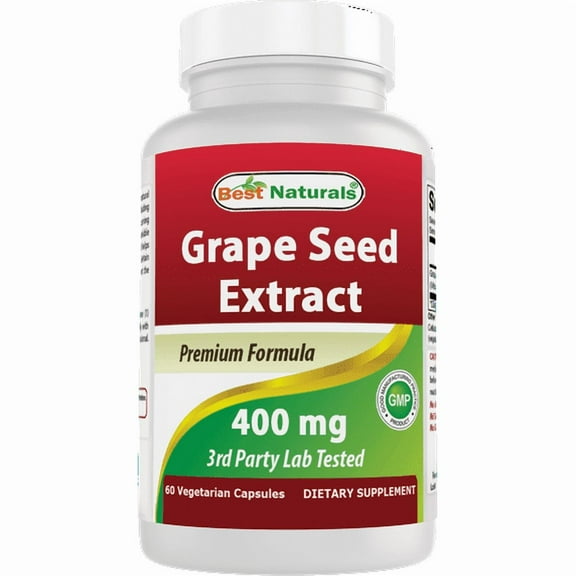 (3 pack) Best Naturals Grape Seed Extract 400 mg 60 Vegetarian Capsules