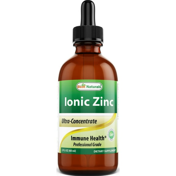 (3 pack) Best Naturals Ionic Liquid Zinc - Immune Support - High Bioavailability - Glass Bottles 2 OZ (60ml)