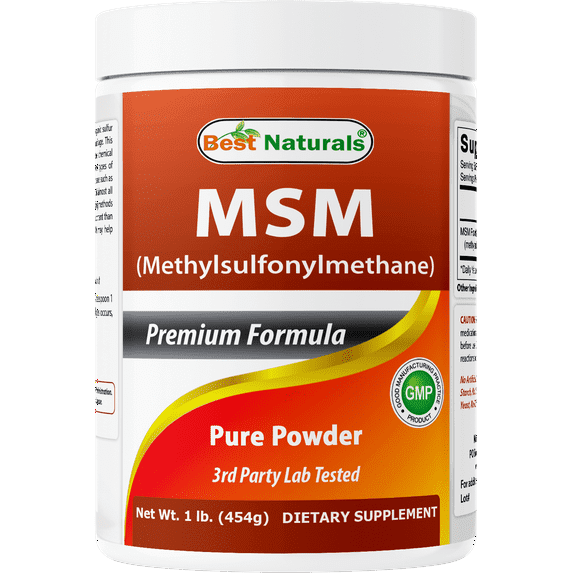 (3 pack) Best Naturals MSM Pure Powder 1 Lb (454g)