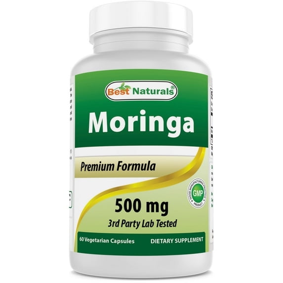 (3 pack) Best Naturals Moringa 500 mg 60 Vegetarian Capsules