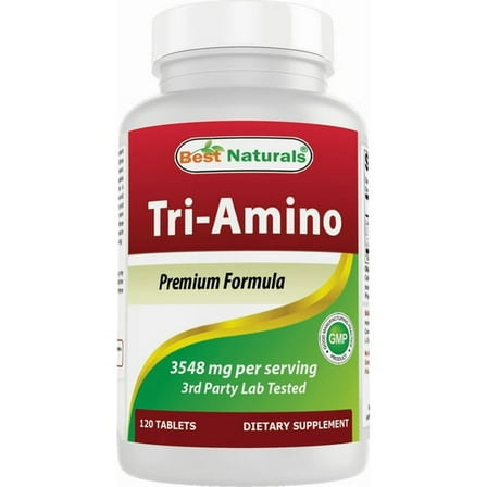 (3 pack) Best Naturals Tri-Amino with L-Arginine, L-Ornithine, L-Lysine 120 Tablets